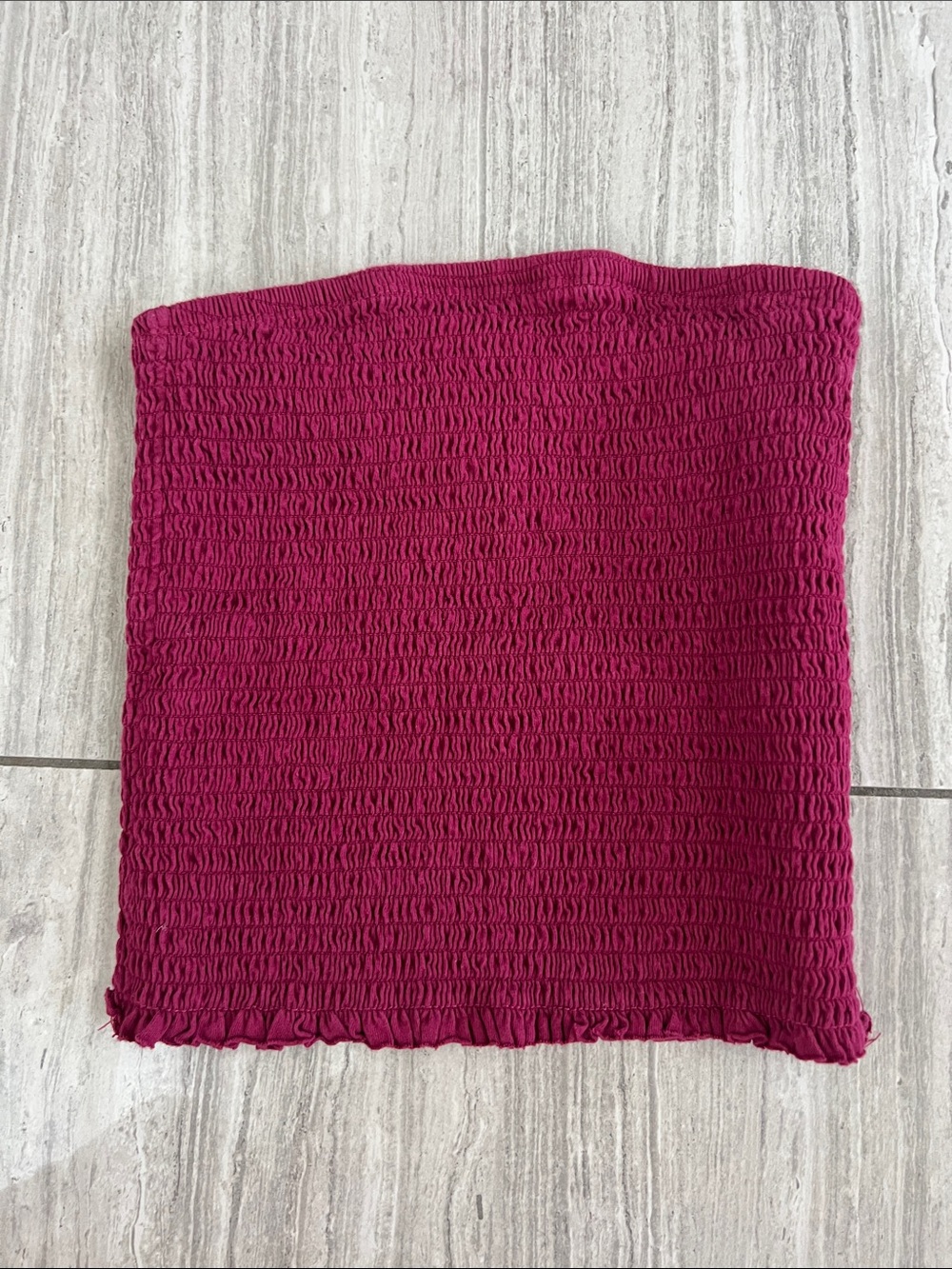 Garage Fuchsia Smocked Tube Mini Top